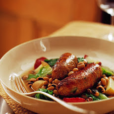Black-Eyed Peas with Escarole, Potatoes, and Turkey Sausage