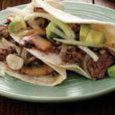 Beef-and-Mushroom Tacos with Avocado Salad