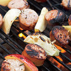 Sausage, Fennel and Apple Skewers