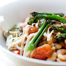 Broccolini, Cherry Tomato and Butter Bean Udon