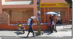boarded up Unibank on Delmas