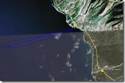 Map of ferry ride back and forth to Carries