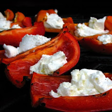 Roasted Marinated Peppers with Goat Cheese