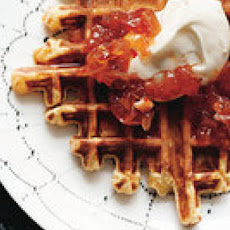 Savory Ricotta Waffles with Red-Hot Jam