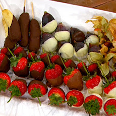 Chocolate Covered Gooseberries, Strawberries, Figs, and Biscotti