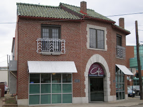 Outside the Linden Cafe