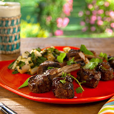 Spice Rubbed Lamb Chops Hoisin and with Grilled Bok Choy Salad