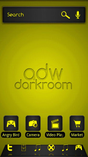 【免費個人化App】ADW Theme Darkroom Yellow-APP點子