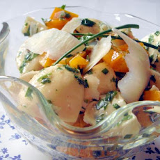 Mushroom and Red Pepper Salad, Chive Vinaigrette