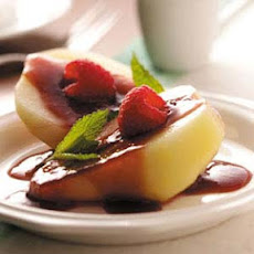 Poached Pears with Raspberry Sauce Recipe
