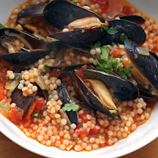Mussels with Israeli Couscous and Tomatoes