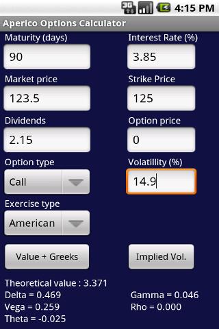 Options Calculator