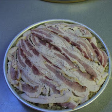 Un-Layered Bratwurst & Sauerkraut Bacon-Bake