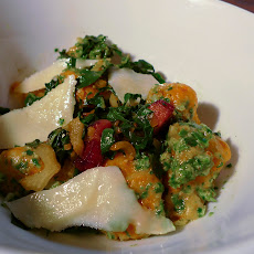Carrot Gnocchi with Chard two ways