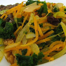 Curly Kale With Raisins, Walnuts and Chili
