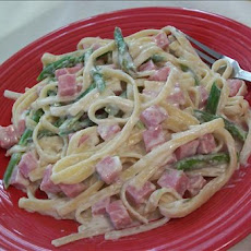 Ham and Asparagus Fettuccine