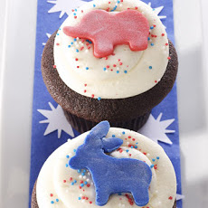 Chocolate and Vanilla Election Day Cupcakes