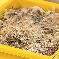 Spinach and Hot Ham Fake-Baked Pasta with a Crispy Top