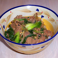 Stir Fried Pork With Bok Choy and Noodles