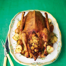 Crisp Goose with Dried Cherry-Sourdough Stuffing