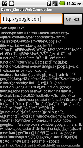 Simple Web Connection demo