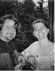 Paul and Crystal in their favorite spot on the train - in the vestibule to take pictures