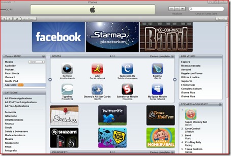 itunes, applicazioni iphone