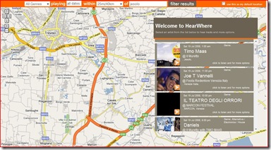 hearwhere, musica dal vivo