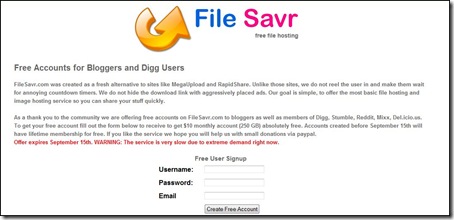 file savr account gratuito