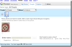 Picasa has implemented button recognising technology