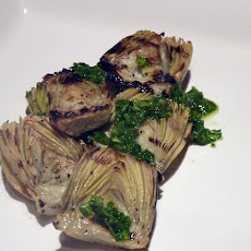 Grilled Baby Artichokes with Mint Chimichurri