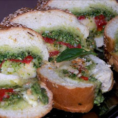 French Bread With Pesto and Peppers