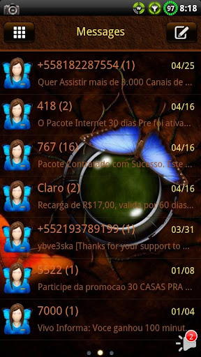 Butterfly GO SMS Theme