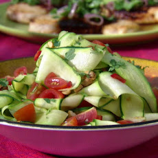 Zucchini Ribbon Salad with Lime Juice, Red Chile and Peanuts