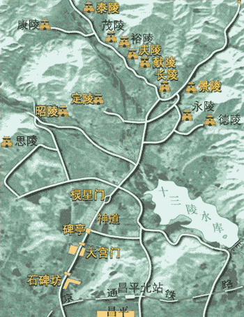 明十三陵地图注释