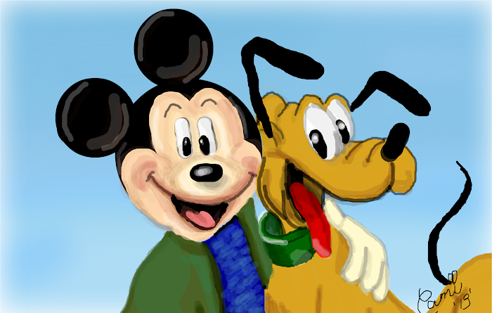 Mickey and Pluto