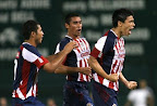 Pineda festeja gol de tiro libre ante DC United, Superliga 2008