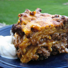 Mexican Layered Ground Beef Enchiladas