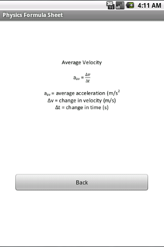 Free Physics Formula Sheet