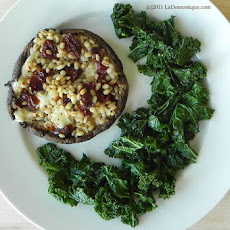 Portobello Mushrooms Stuffed with Barley, Sun Dried Tomatoes, and Rosemary