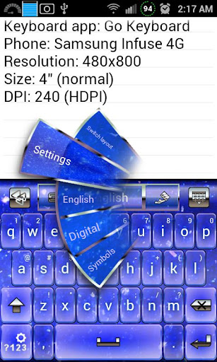 【免費個人化App】Royal Blue Glitter Keyboard-APP點子