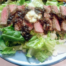 Steak With Parmesan Butter, Balsamic Glaze, and Arugula