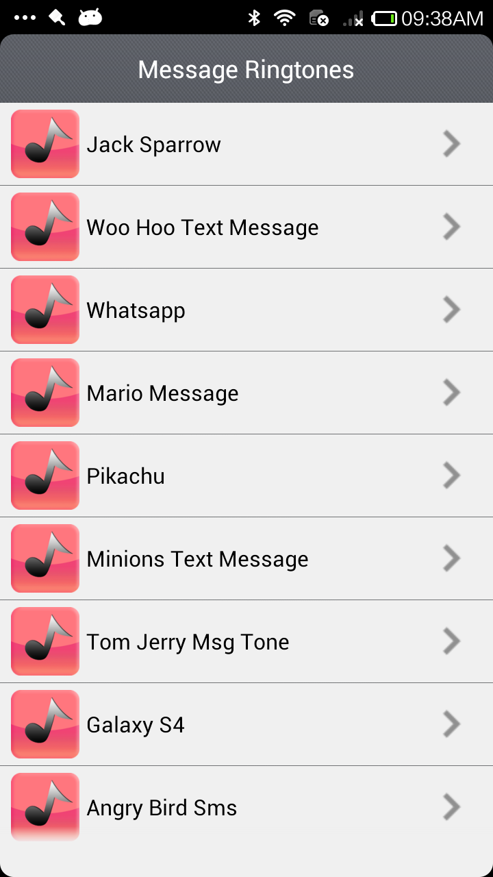 Android application Message Ringtones screenshort