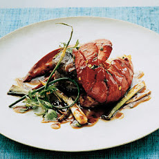 Lobster and Tenderloin with Oyster Sauce, Ginger, and Scallions