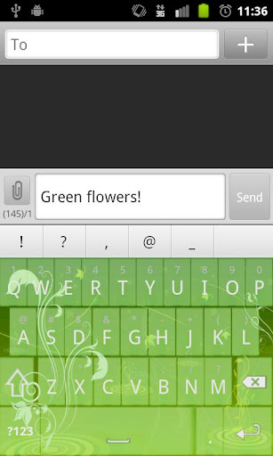 Green Flowers Keyboard Skin