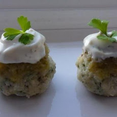 Fish Cakes Topped With Celery Relish & Mayonnaise