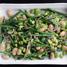 Tripple color bean salad, with crispy mustard seeds