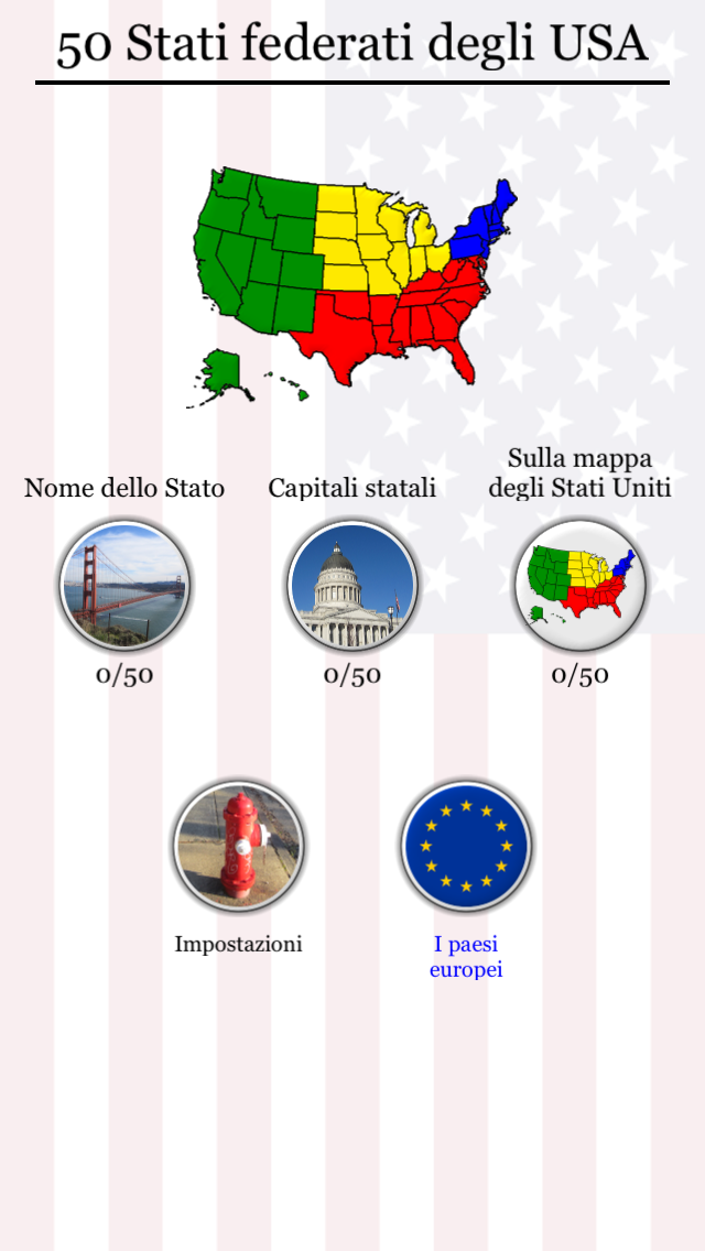 Android application 50 US States Map, Capitals & Flags - American Quiz screenshort