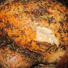 Roast Turkey with Herb Rub and Shiitake Mushroom Gravy