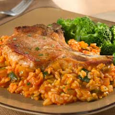 Pork Chops With Red Tomato Rice